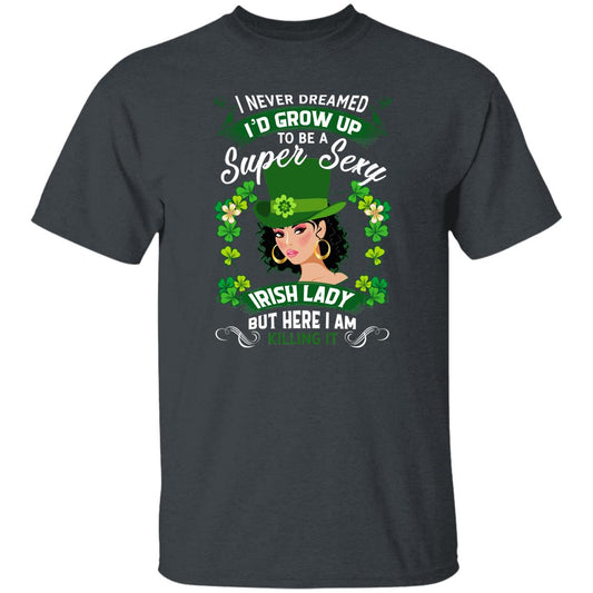 Super Sexy Irish Lady St Patrick Day Unisex t-shirt 4XL 5XL 6XL Irish Green-Dark Heather-Family-Gift-Planet
