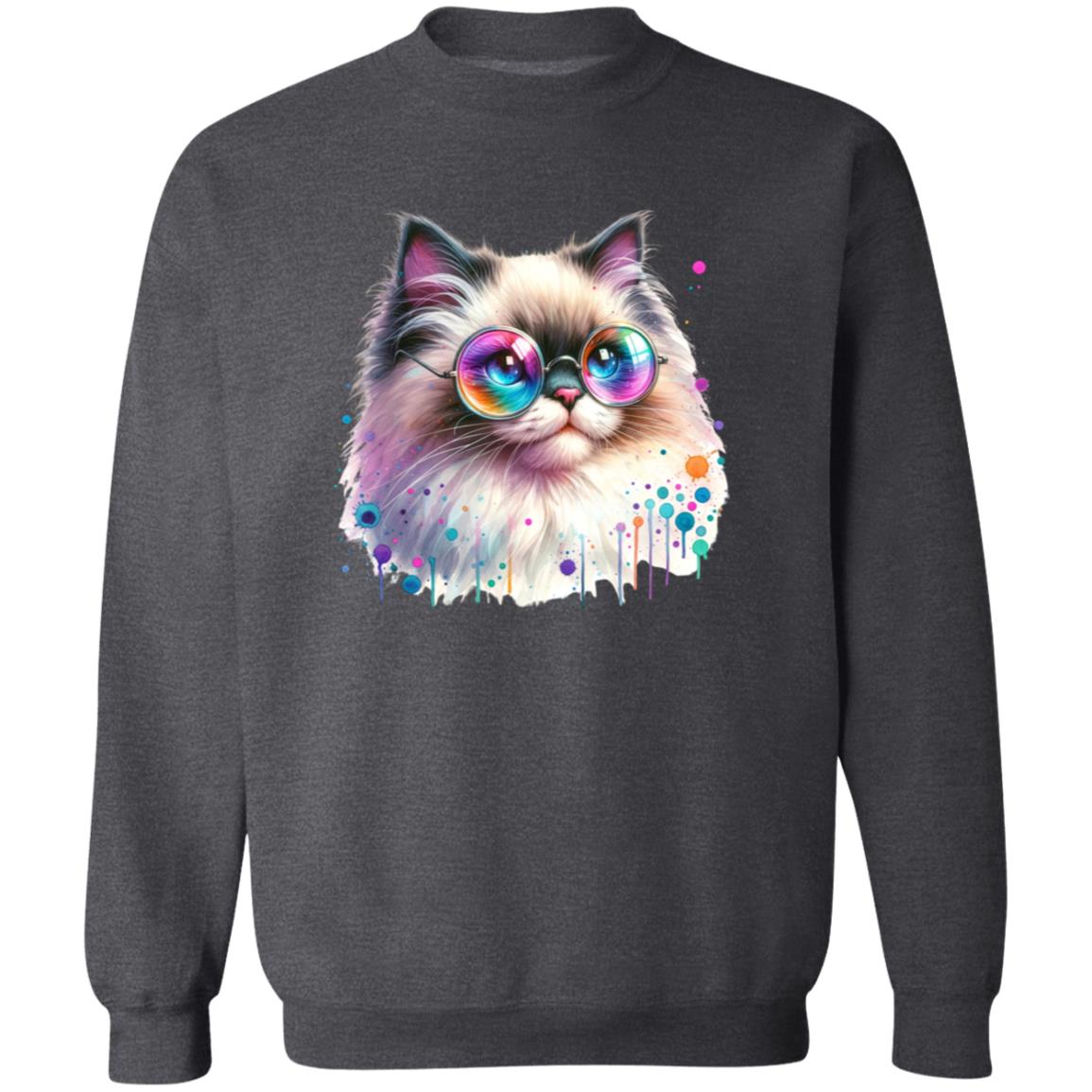 Ragdoll kitten with colorful glasses Color Splash Unisex Sweatshirt-Family-Gift-Planet