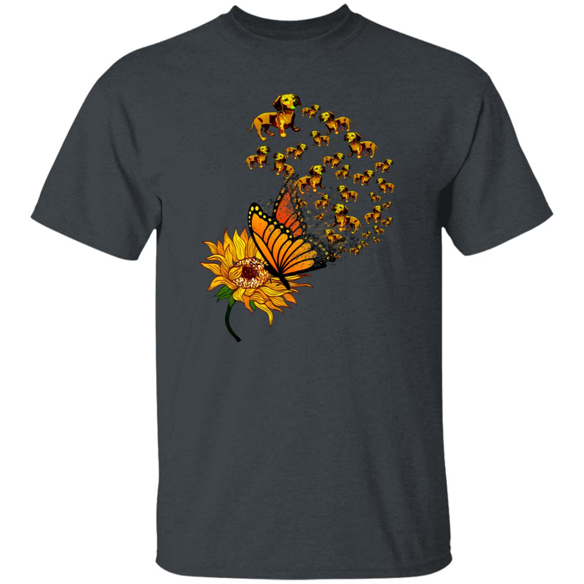 Sunflower dog Unisex t-shirt gift dog owner tee black navy dark heather-Family-Gift-Planet