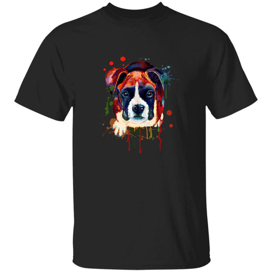 Digital painting Boxer dog Unisex shirt S-2XL black navy dark heather-Black-Family-Gift-Planet