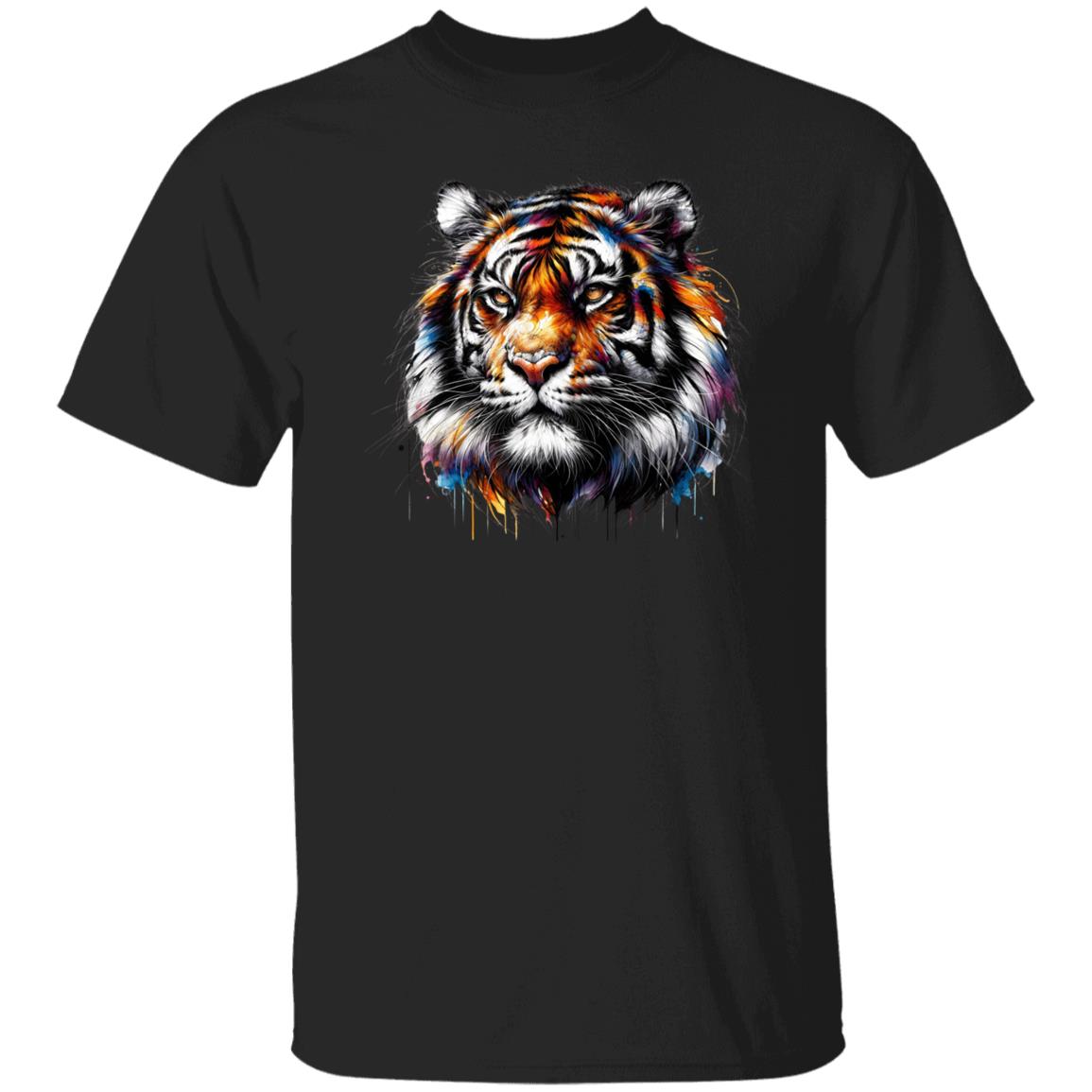 Vibrant Tiger Unisex T-shirt animal lover tee Black Navy Dark Heather-Family-Gift-Planet