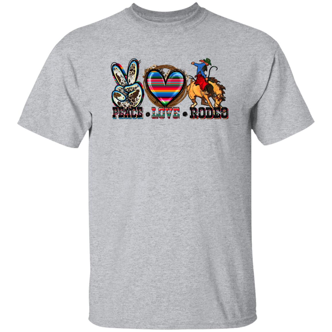 Peace Love Rodeo T-shirt gift Texas Western cowboy rodeo lover tee-Family-Gift-Planet