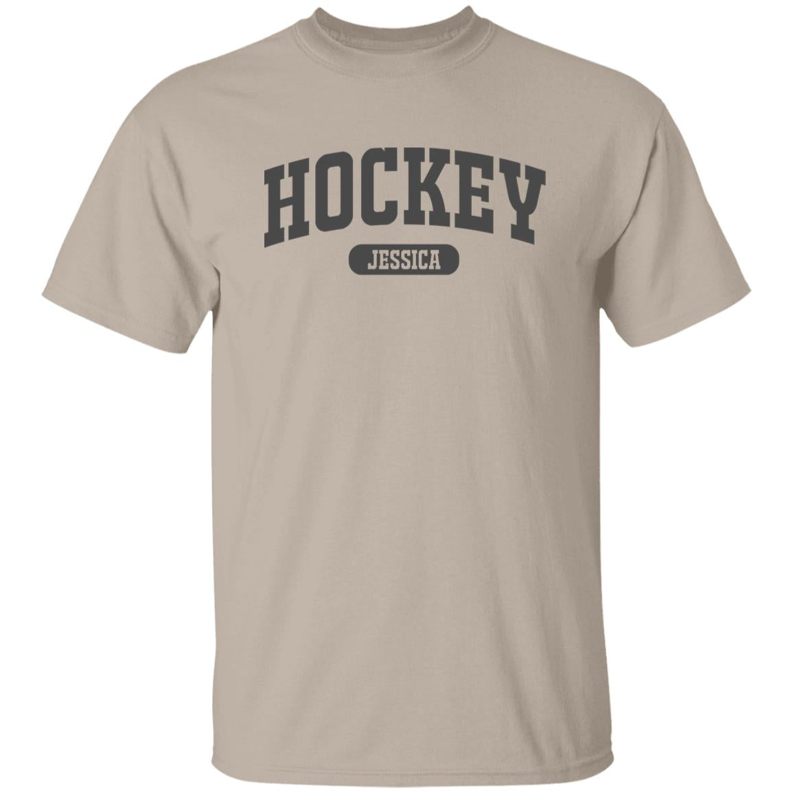 Hockey Personalized Unisex T-shirt Custom Ice Hockey player White Sand Light Blue-Family-Gift-Planet