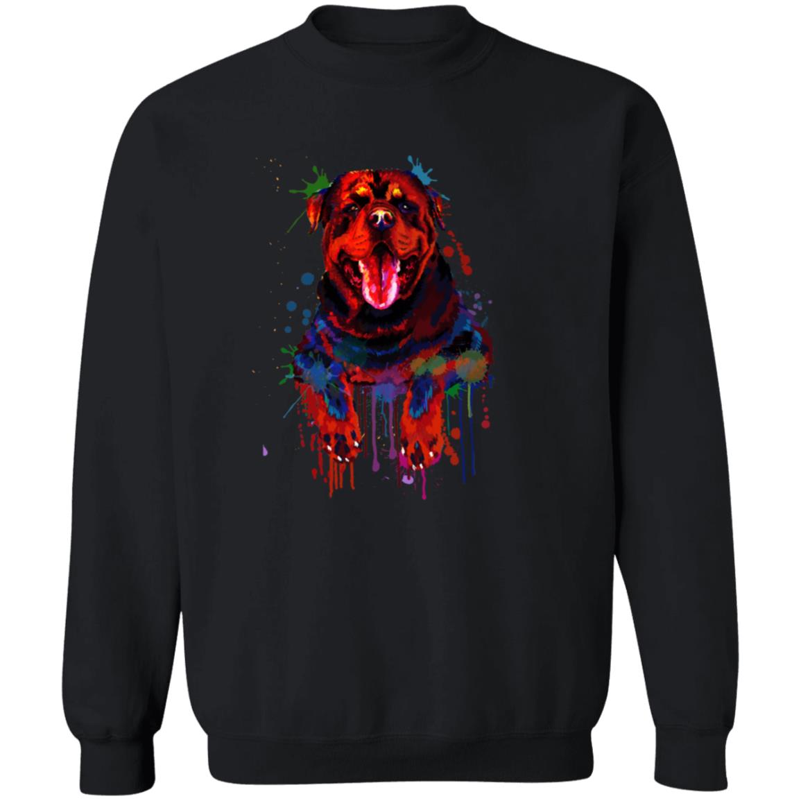 Abstract Rottweiler dog Unisex Crewneck Sweatshirt with expressive splashes-Family-Gift-Planet