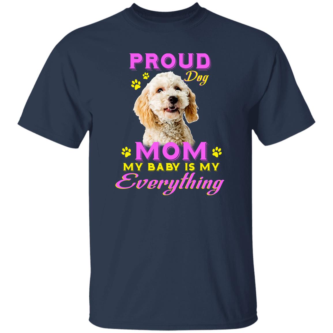 Proud dog mom T-Shirt gift Poodle Dog mom Unisex tee Black Navy Dark Heather-Family-Gift-Planet