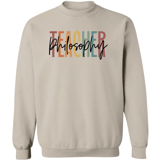 Philosophy teacher Sweatshirt Crewneck Unisex Gildan Sand Ash S-2XL-Sand-Family-Gift-Planet