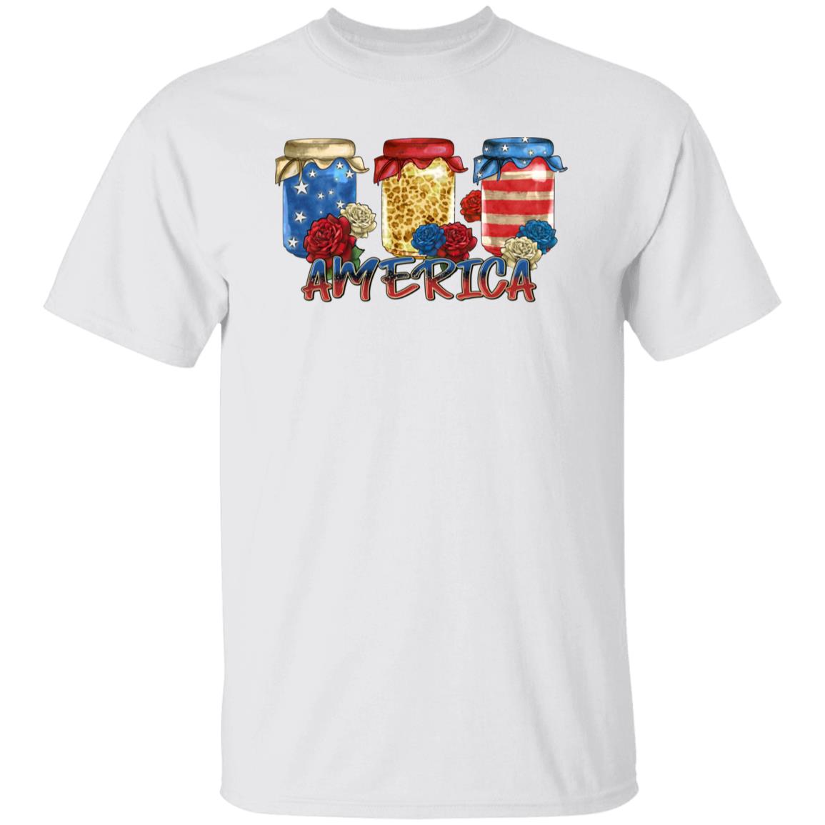 America mason jar T-Shirt Us flag Mason jar Unisex tee White Sand Grey-Family-Gift-Planet