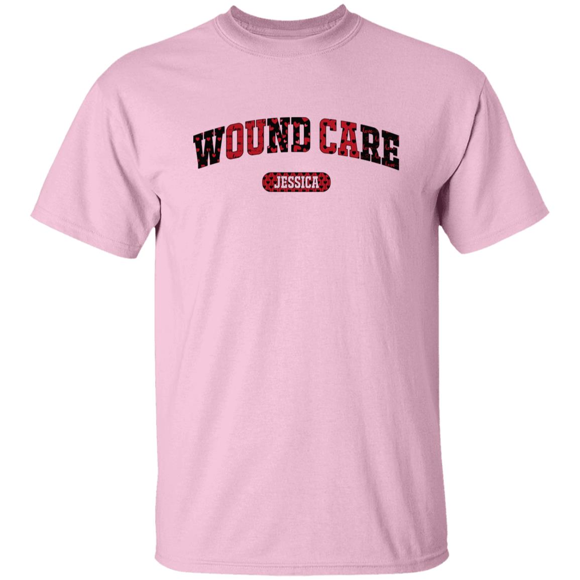 Personalized Wound care Valentine's Day Unisex T-Shirt Custom name Wound care nurse heart love-Family-Gift-Planet