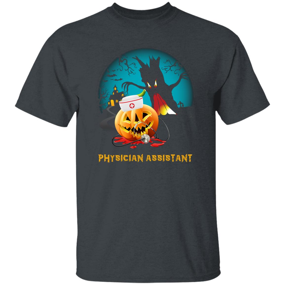 Physician assistant Halloween Unisex T-Shirt Scary Spooky PA school tee Black Dark Heather-Family-Gift-Planet