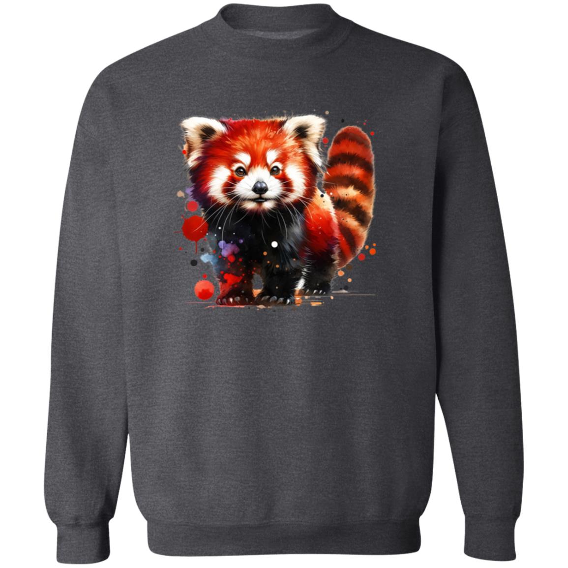 Artistic Red Panda Color Splash Unisex Sweatshirt Black Navy Dark Heather-Family-Gift-Planet