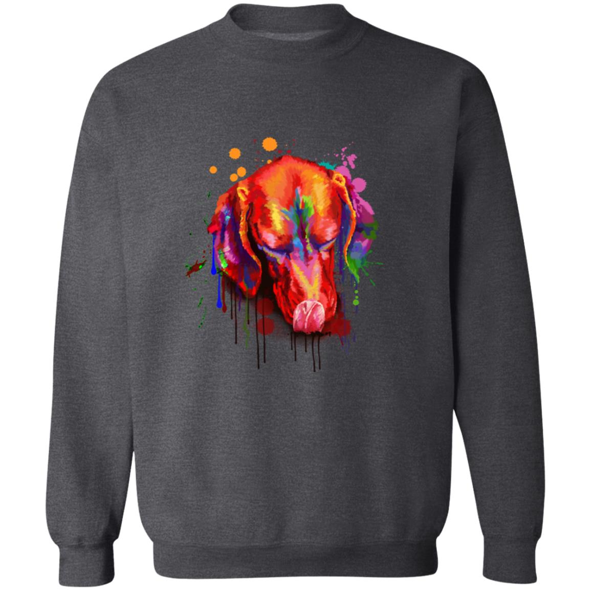 Cool Vibrant digital Vizsla dog Unisex Crewneck Sweatshirt-Family-Gift-Planet