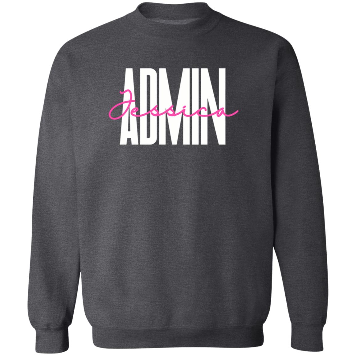 Personalized Admin Unisex Sweatshirt Custom name administrator Sand Black Dark Heather-Family-Gift-Planet