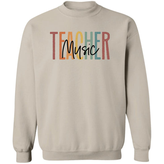 Music teacher Sweatshirt Crewneck Unisex Gildan Sand Ash S-2XL-Sand-Family-Gift-Planet