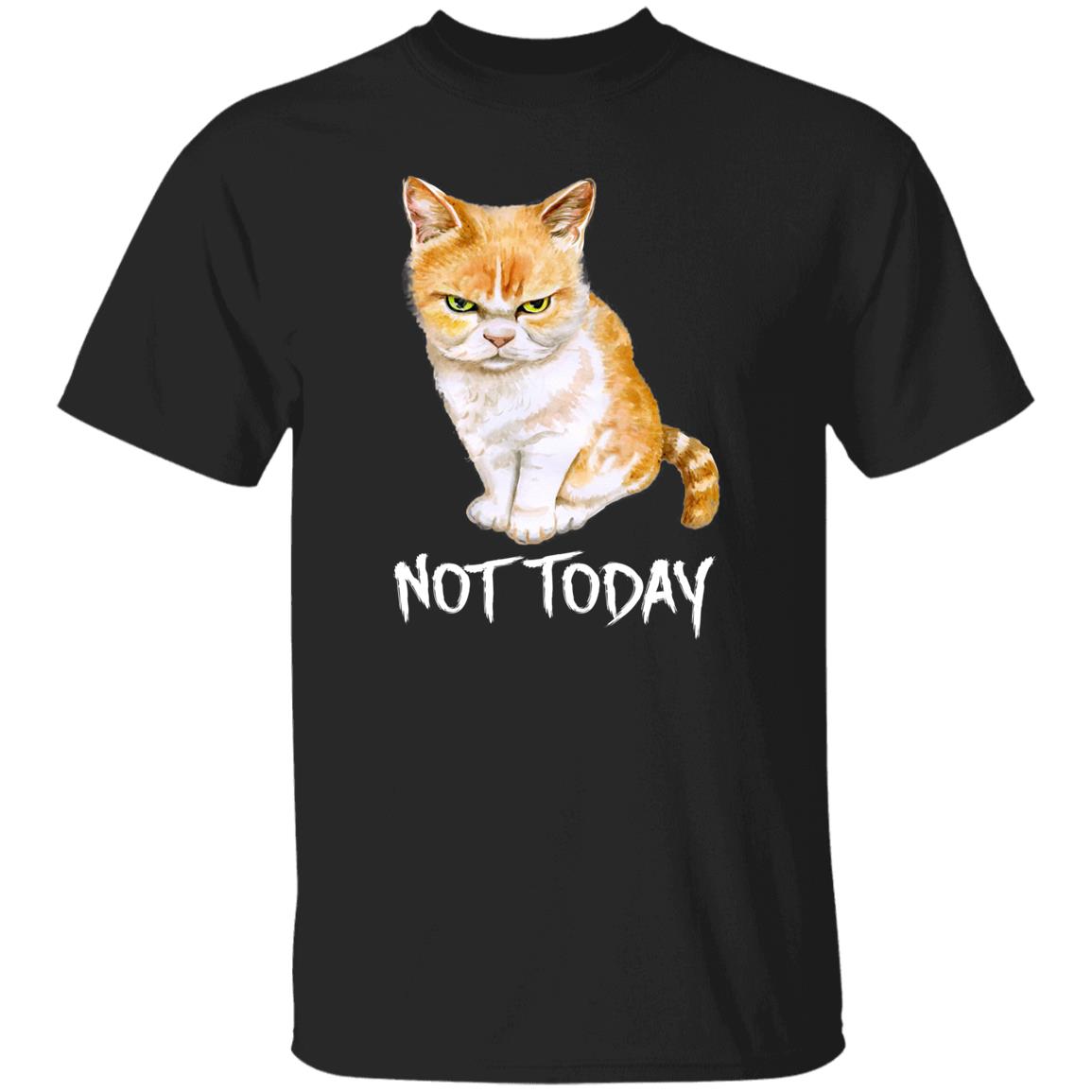 Cat Not Today Unisex shirt grumpy cat tee Black Dark Heather-Family-Gift-Planet