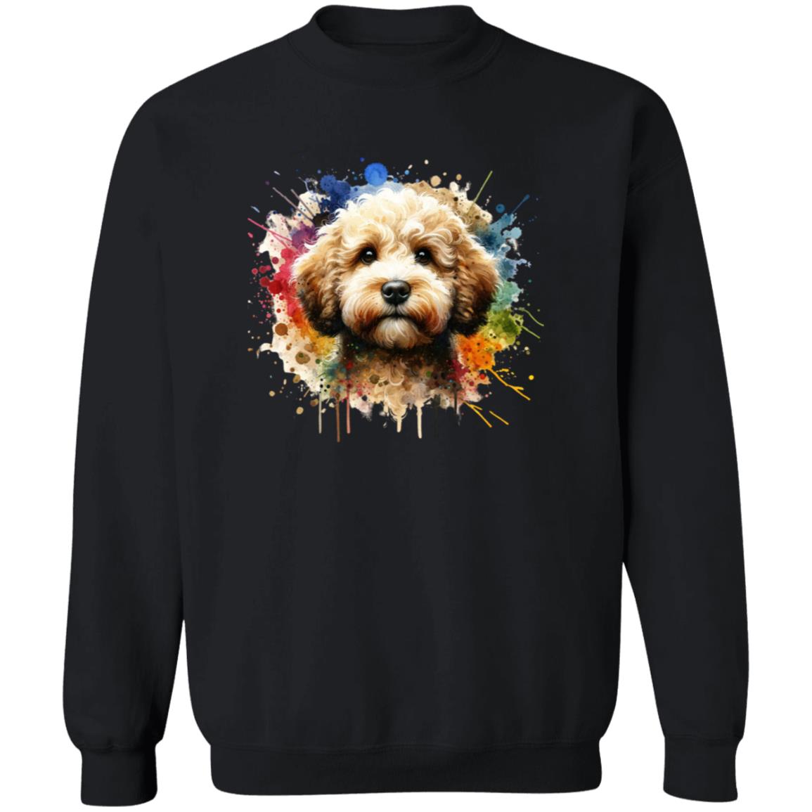 Artistic Lagotto Romagnolo Color Splash Unisex Sweatshirt Black Navy Dark Heather-Family-Gift-Planet