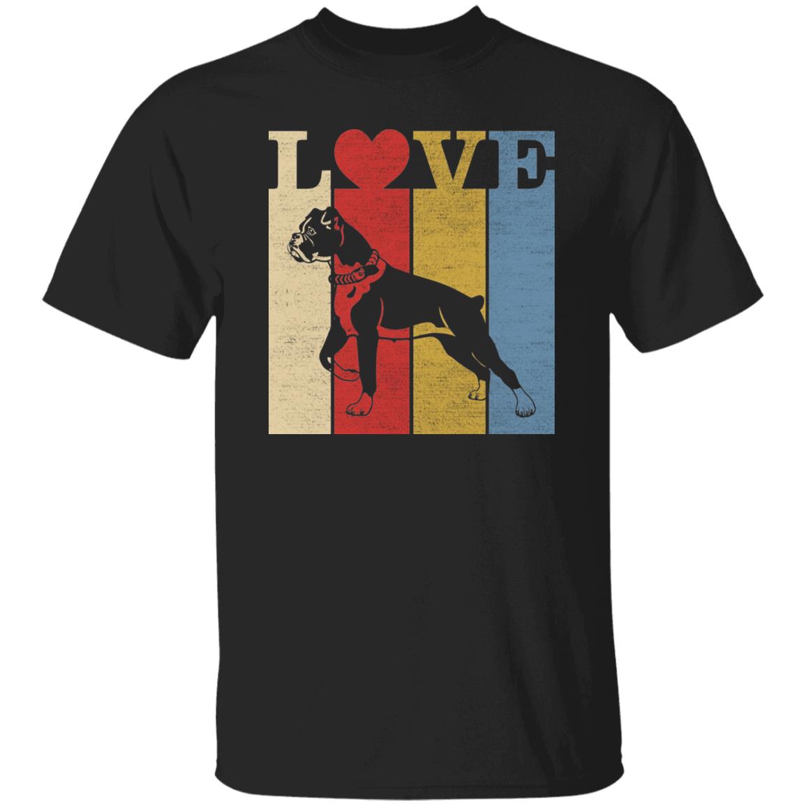 Retro Love Dogs T-Shirt gift Pitbull Dog owner Unisex tee Black Navy Dark Heather-Black-Family-Gift-Planet