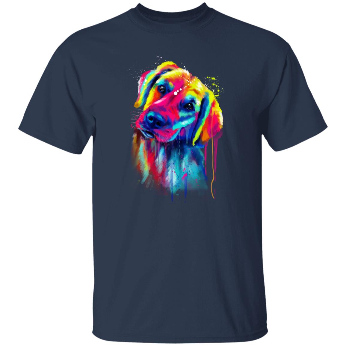 Abstract Golden Retriever dog Unisex shirt S-2XL black navy dark heather-Navy-Family-Gift-Planet