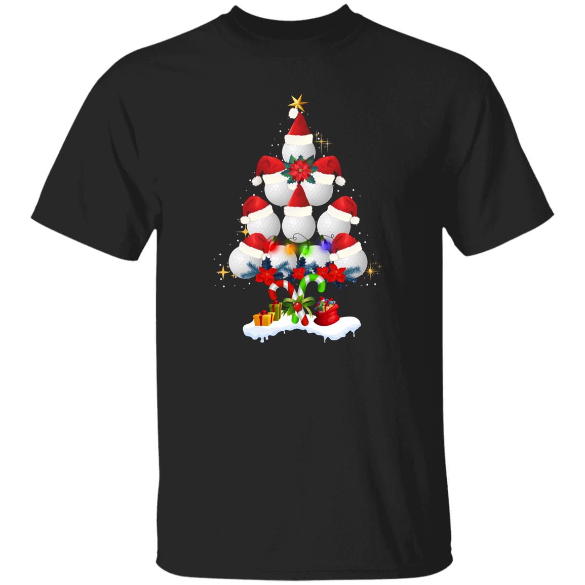 Golf Christmas tree Unisex shirt Golfer Holiday tee Black Dark Heather-Family-Gift-Planet