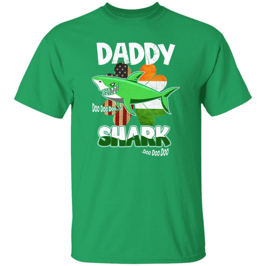 Shamrock Daddy Shark St Patrick Day Unisex t-shirt 4XL 5XL 6XL Irish Green-Irish Green-Family-Gift-Planet