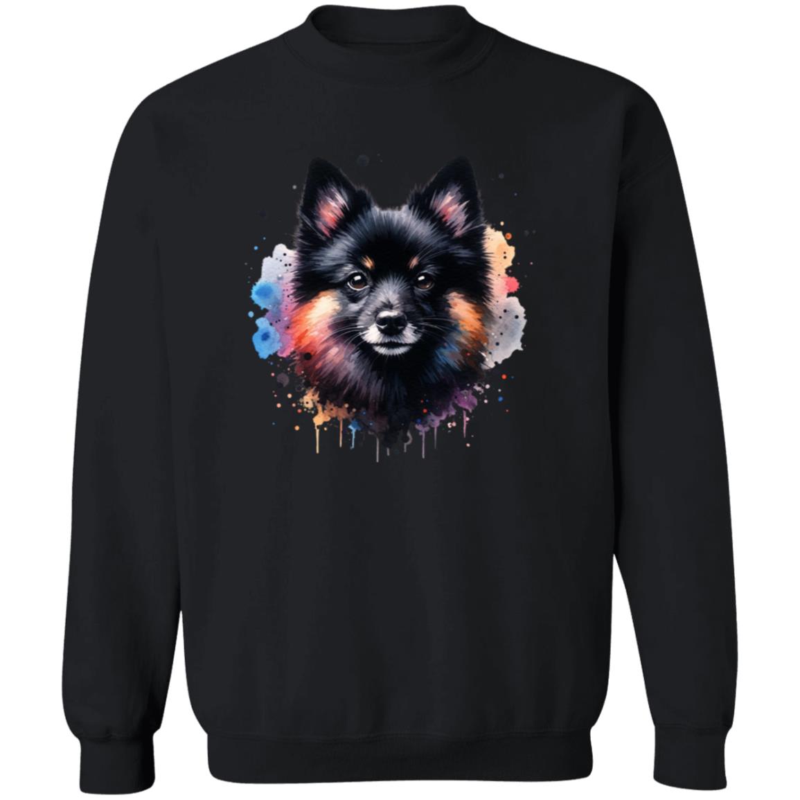 Schipperke dog mom Color Splash Unisex Sweatshirt Black Navy Dark Heather-Family-Gift-Planet