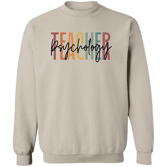 Psychology teacher Sweatshirt Crewneck Unisex Gildan Sand Ash S-2XL-Sand-Family-Gift-Planet