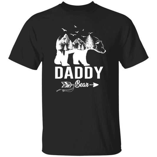 Daddy Bear Unisex T-shirt gift for dad Father's day tee black dark heather-Black-Family-Gift-Planet