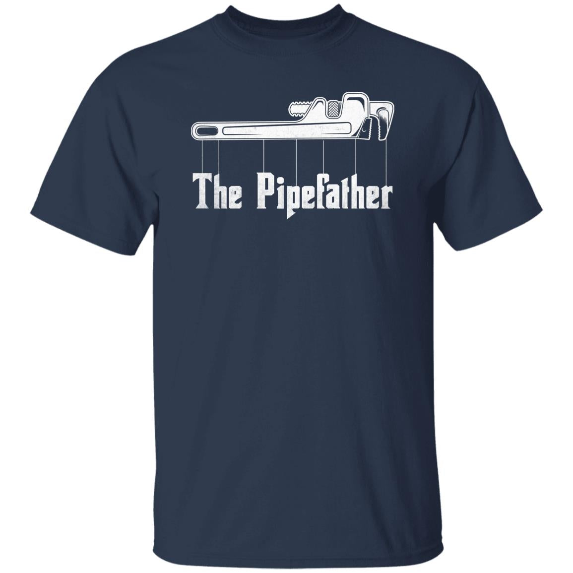 The Pipefather shirt Plumber dad tee Black Navy Dark HEather-Navy-Family-Gift-Planet