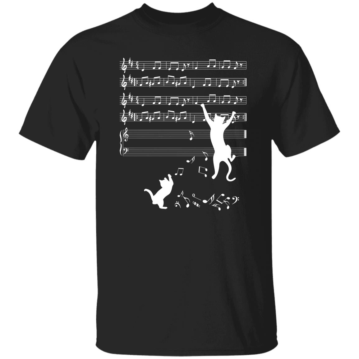 Cat Music sheet Unisex shirt cat musician tee Black Dark Heather-Family-Gift-Planet