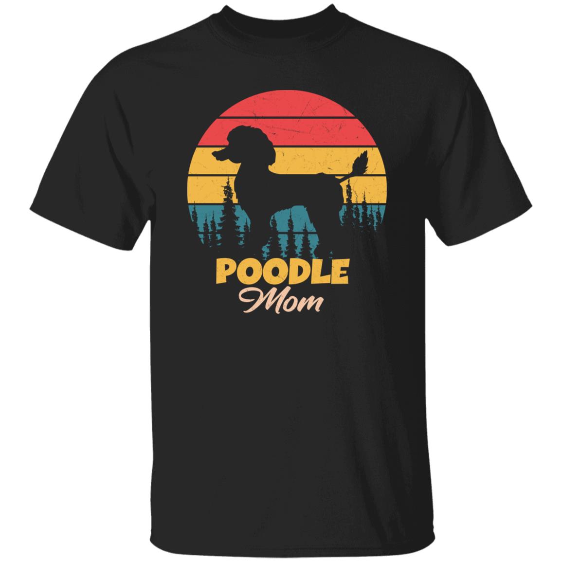 Poodle mom T-Shirt gift Retro Poodle Dog owner Unisex Tee Black Navy Dark Heather-Family-Gift-Planet