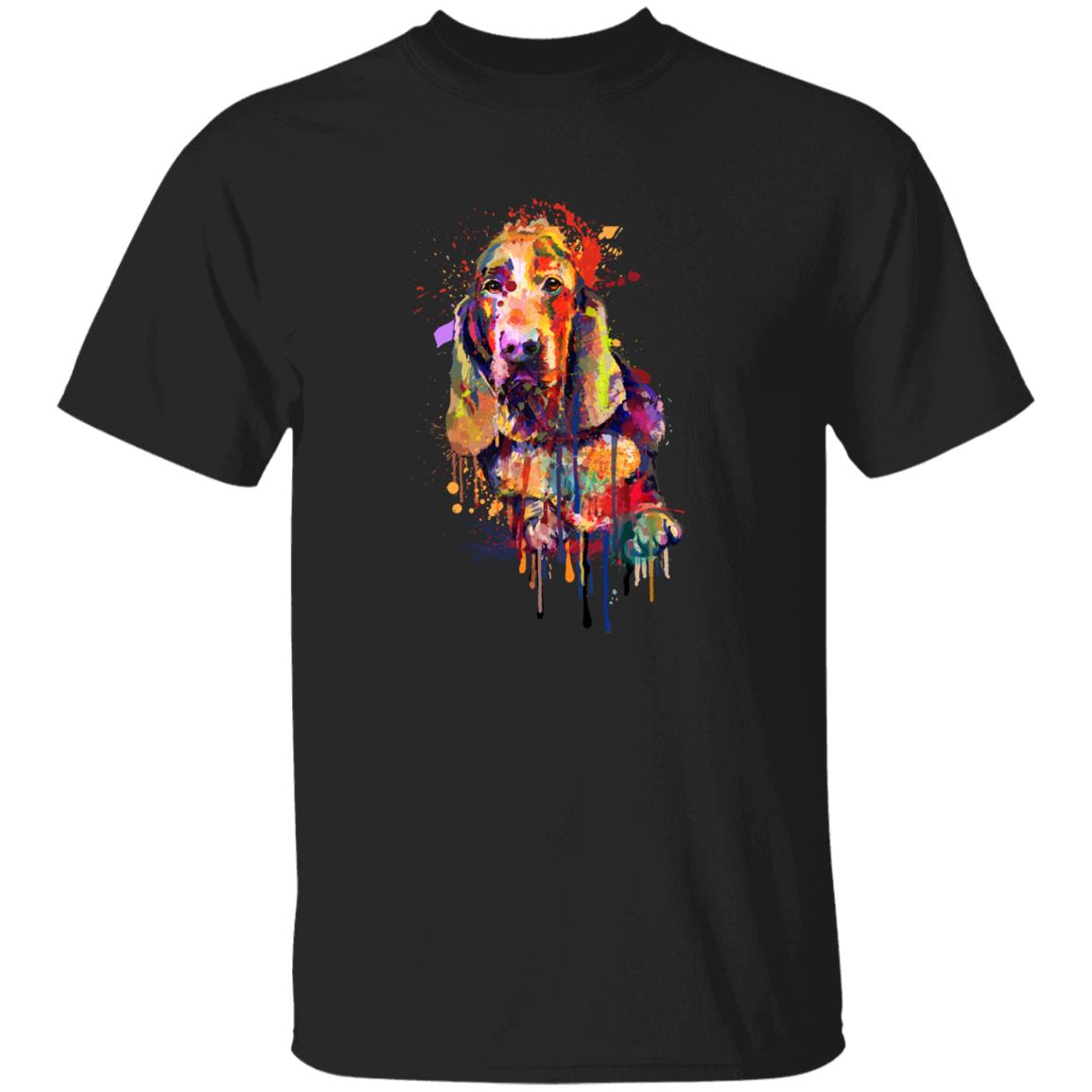Watercolor Art Basset Hound dog Unisex shirt S-2XL black navy dark heather-Black-Family-Gift-Planet
