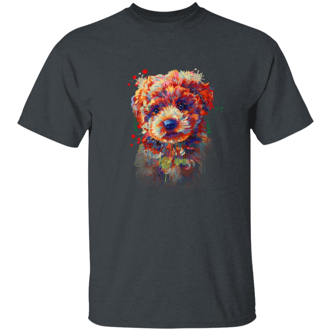 Watercolor Art Poodle dog Unisex shirt S-2XL black navy dark heather-Dark Heather-Family-Gift-Planet