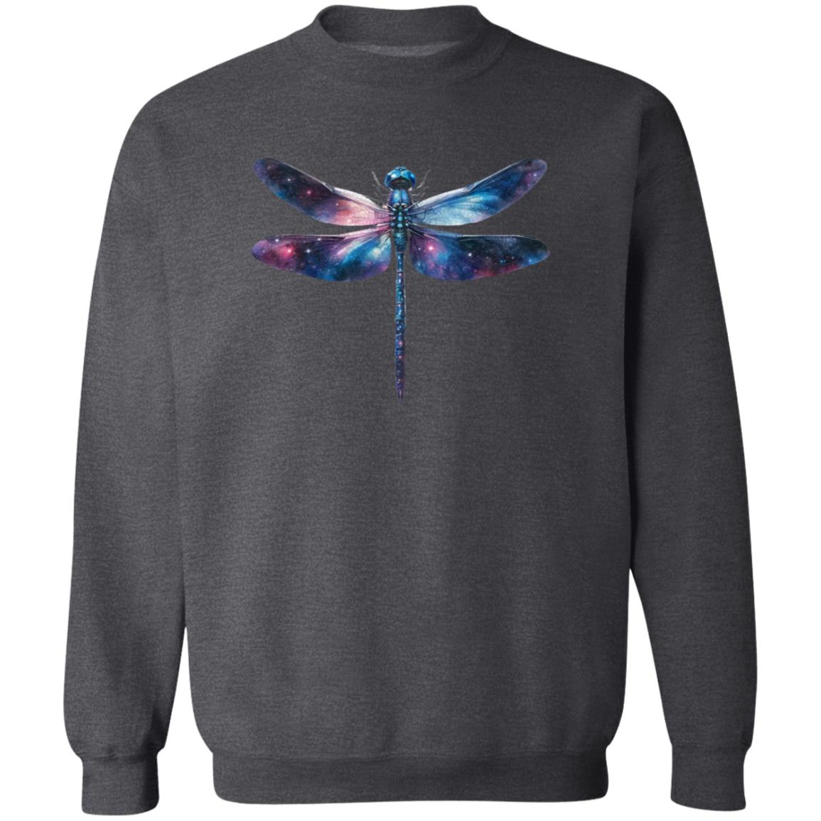 Cosmos Dragonfly Color Splash Unisex Sweatshirt Black Navy Dark Heather-Family-Gift-Planet