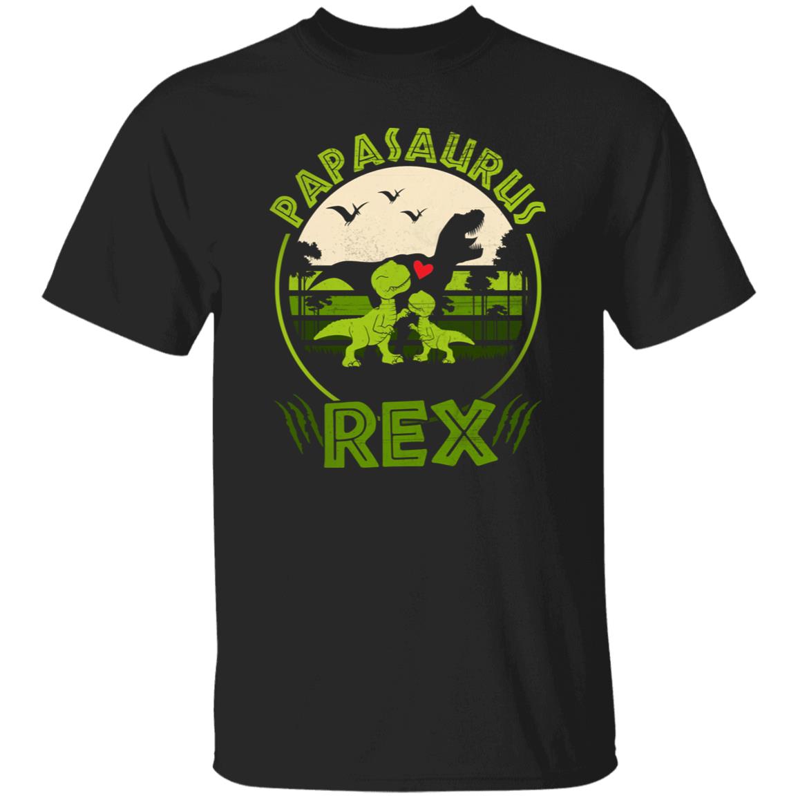 Papasaurus Rex Unisex T-shirt gift Father dinosaur tee black dark heather-Black-Family-Gift-Planet