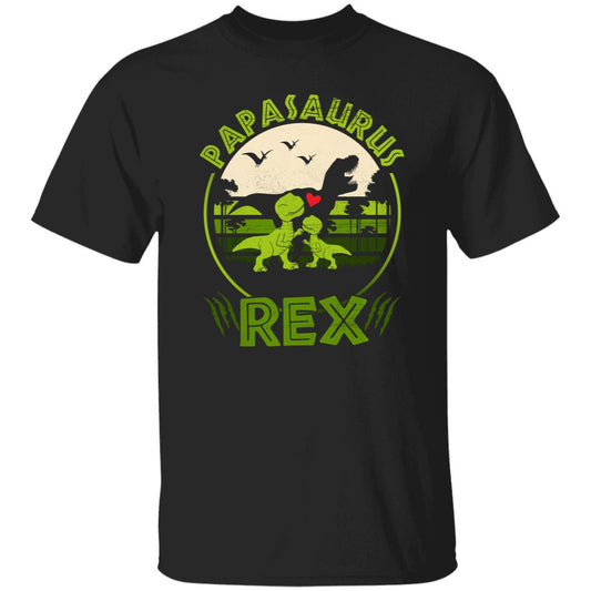Papasaurus Rex Unisex T-shirt gift Father dinosaur tee black dark heather-Family-Gift-Planet