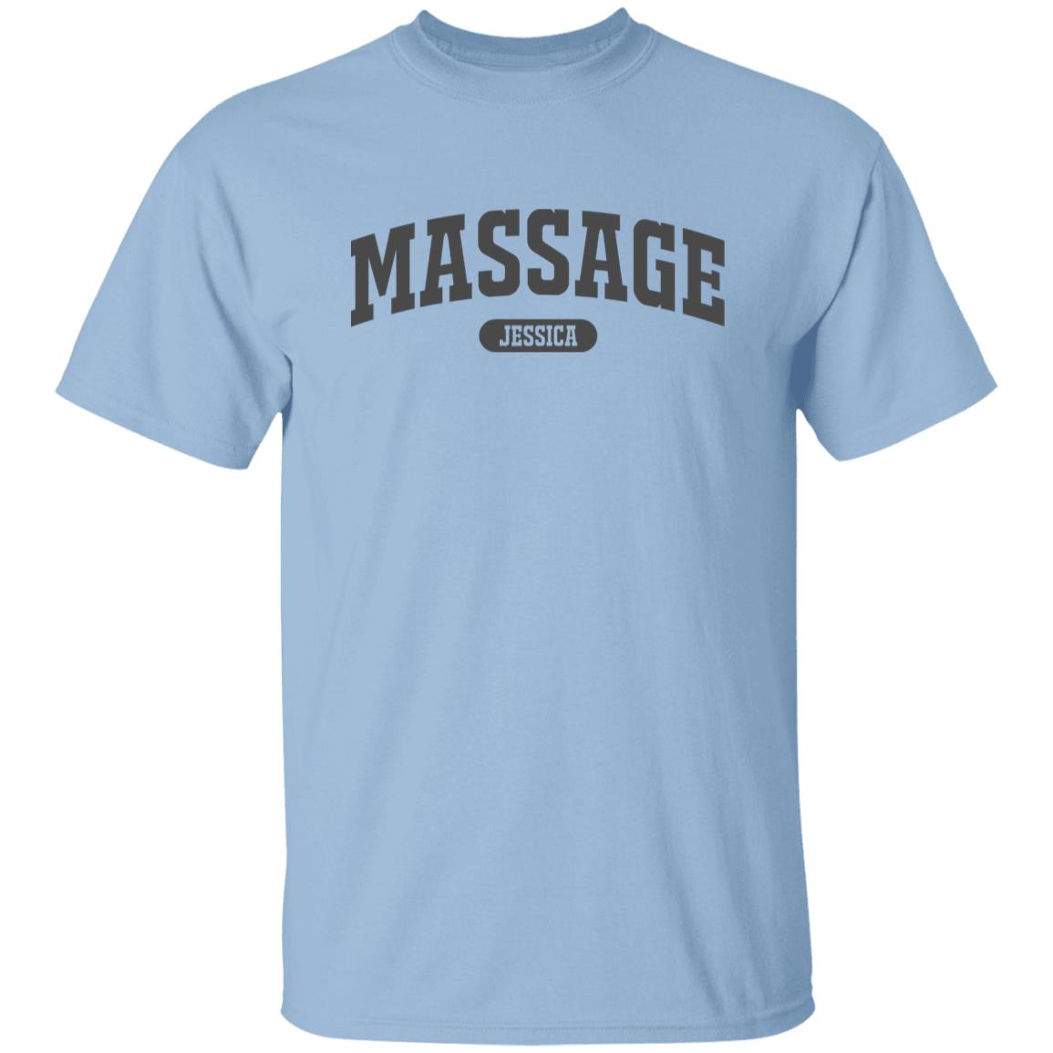 Massage Personalized Unisex T-shirt Custom Massage Therapist White Sand Light Blue-Family-Gift-Planet