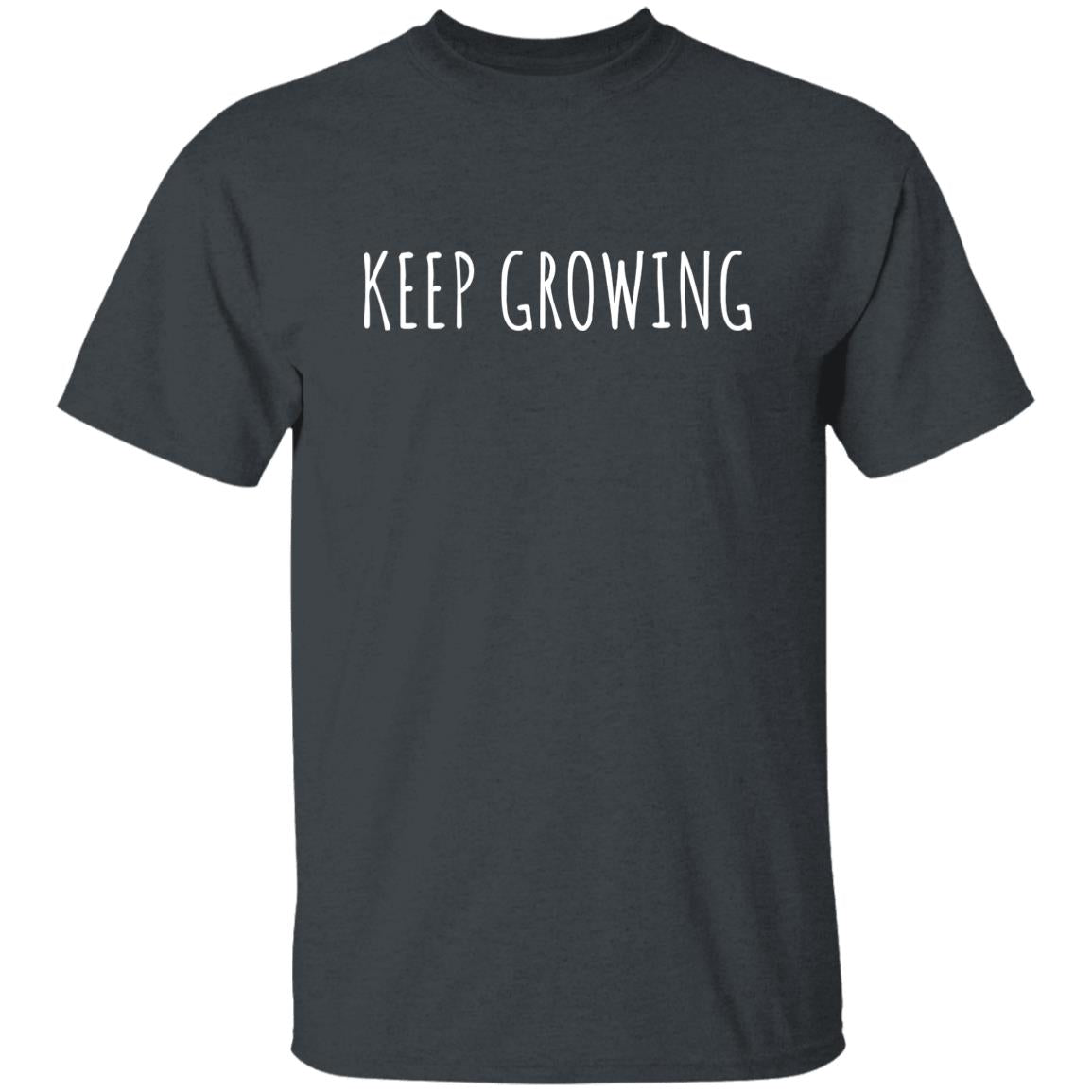 Keep Growing Unisex Tshirt self-love motivational inspirational tee Black Dark Heather Navy-Dark Heather-Family-Gift-Planet