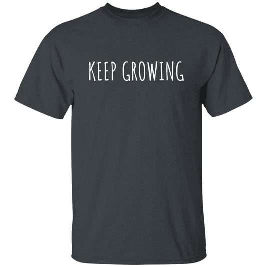 Keep Growing Unisex Tshirt self-love motivational inspirational tee Black Dark Heather Navy-Dark Heather-Family-Gift-Planet