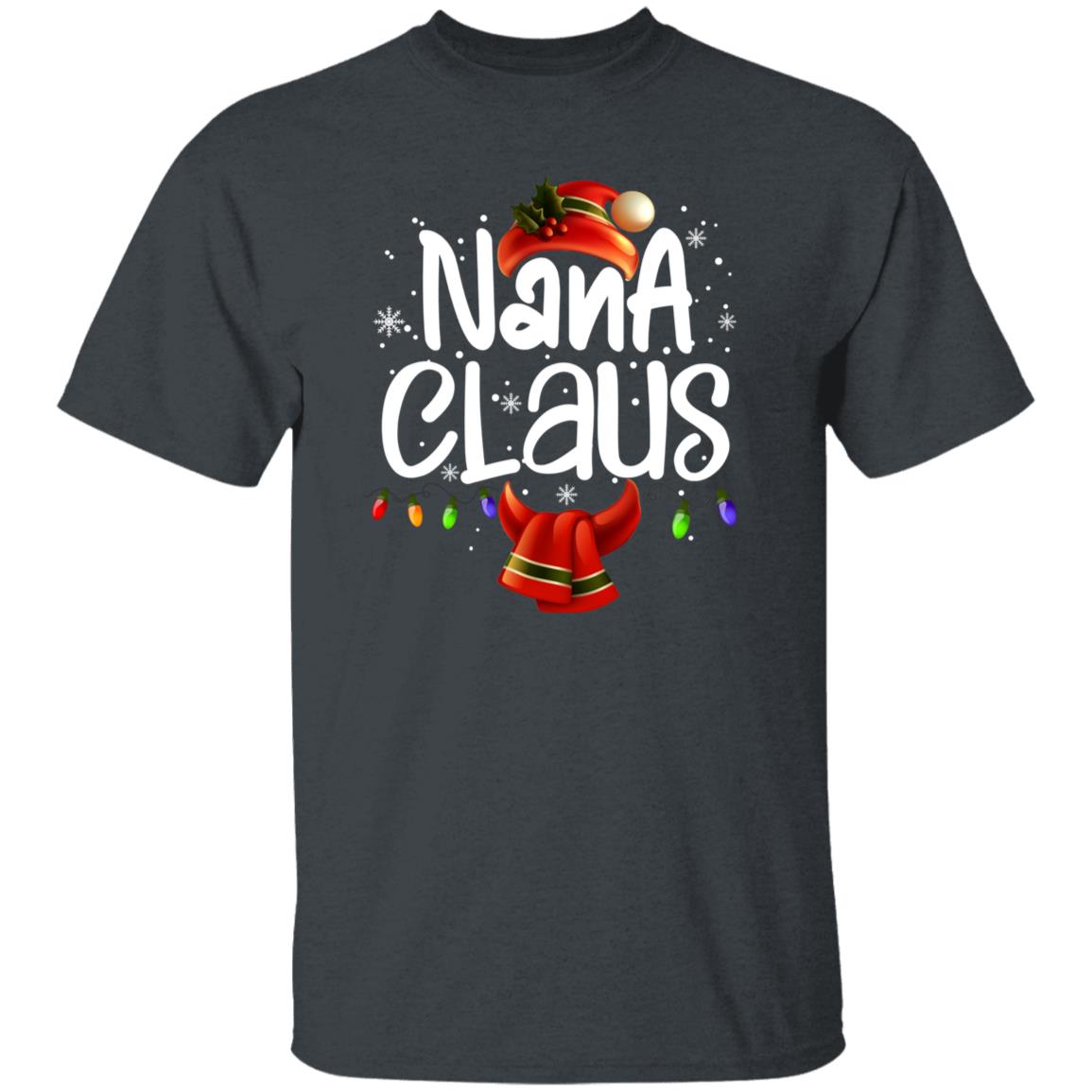 Nana Claus Unisex shirt nana Holiday tee Black Dark Heather-Family-Gift-Planet