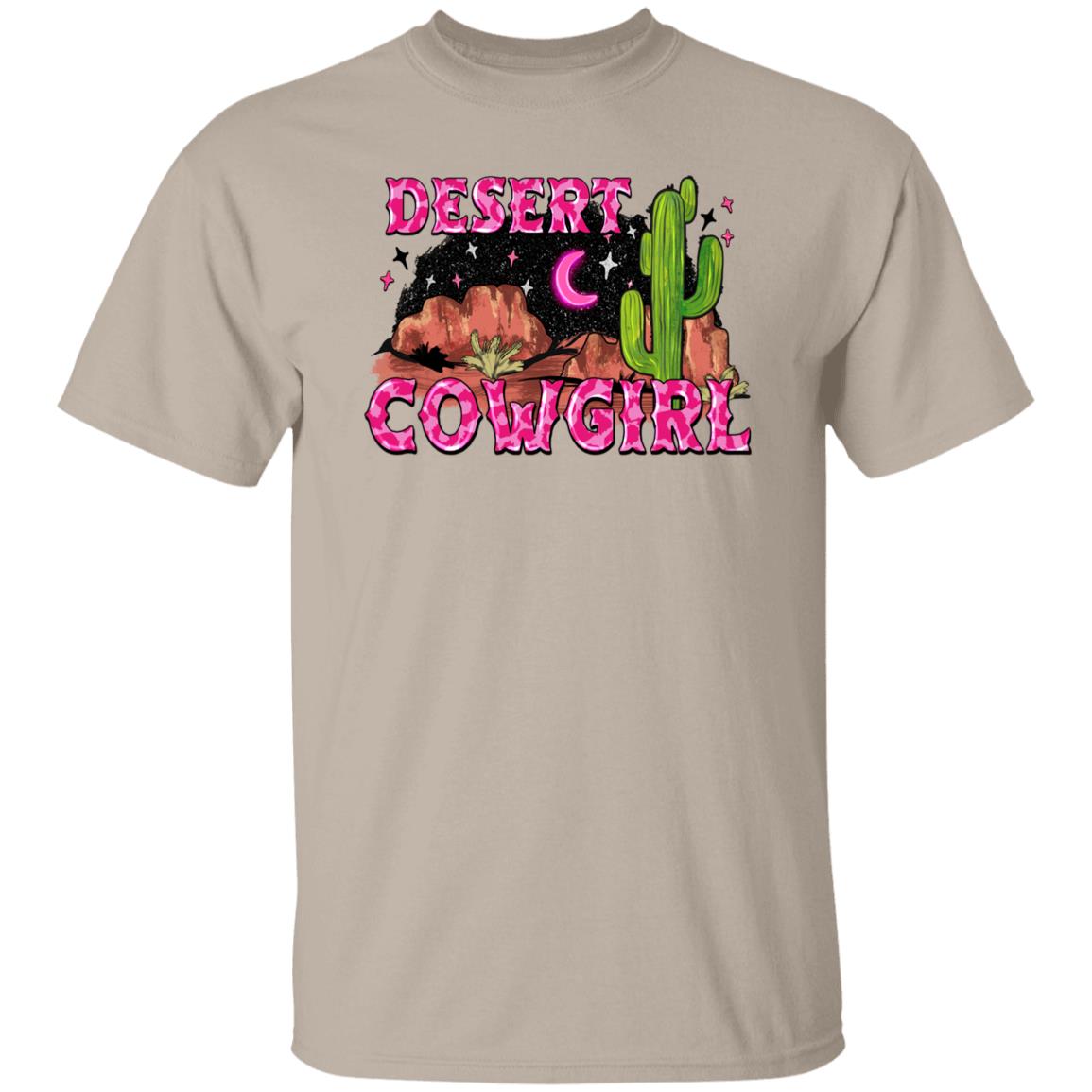 Desert cowgirl T-Shirt gift Western Night desert cactus pink cowgirl Tee Sand White Sport Grey-Family-Gift-Planet
