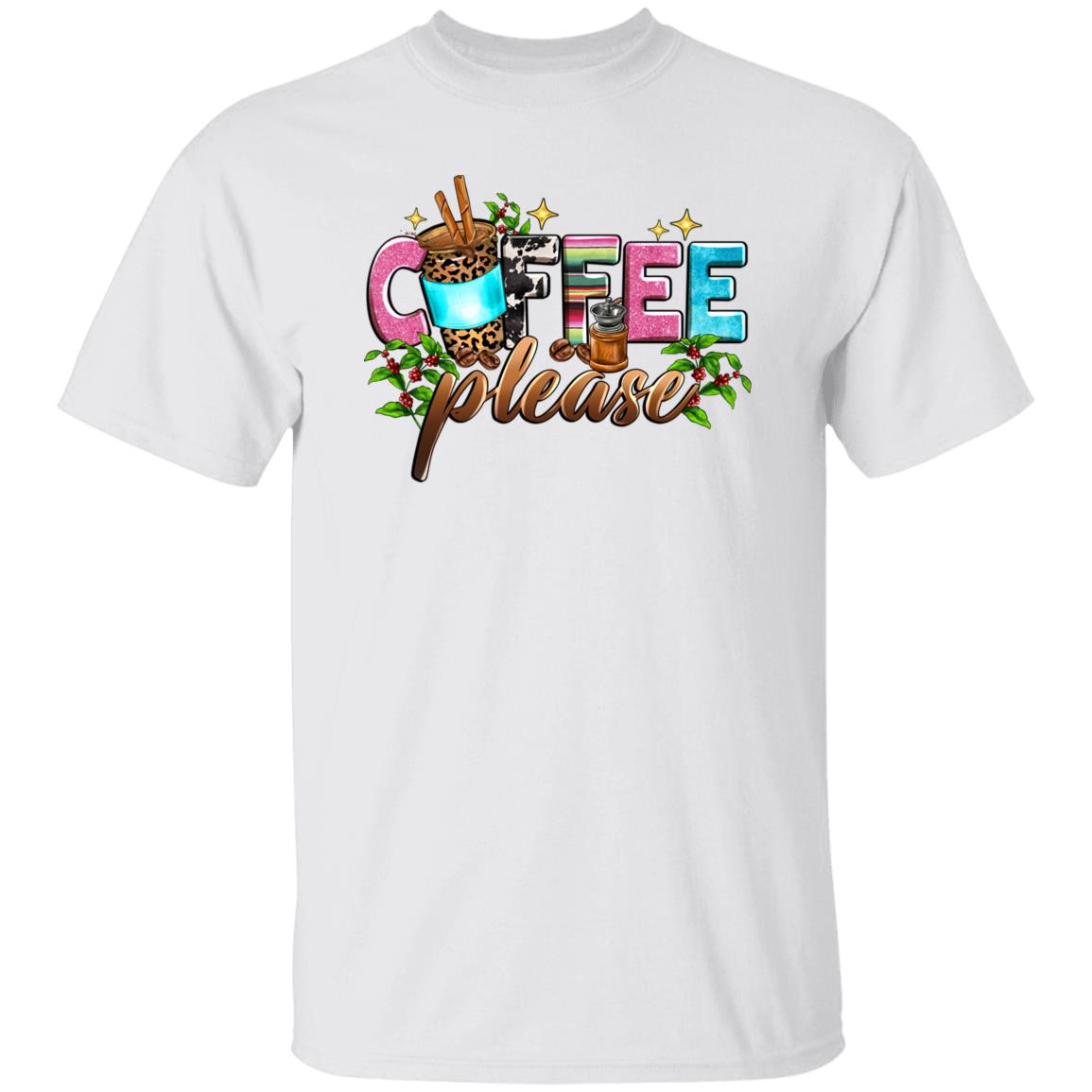 Coffee please T-Shirt Coffee lover Coffee addict Unisex tee White Sand Sport Grey-Family-Gift-Planet