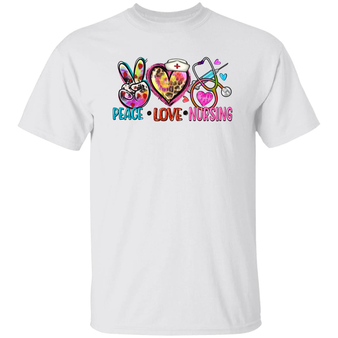 Peace Love Nursing T-shirt gift cute Registered Nurse Practitioner tee-Family-Gift-Planet
