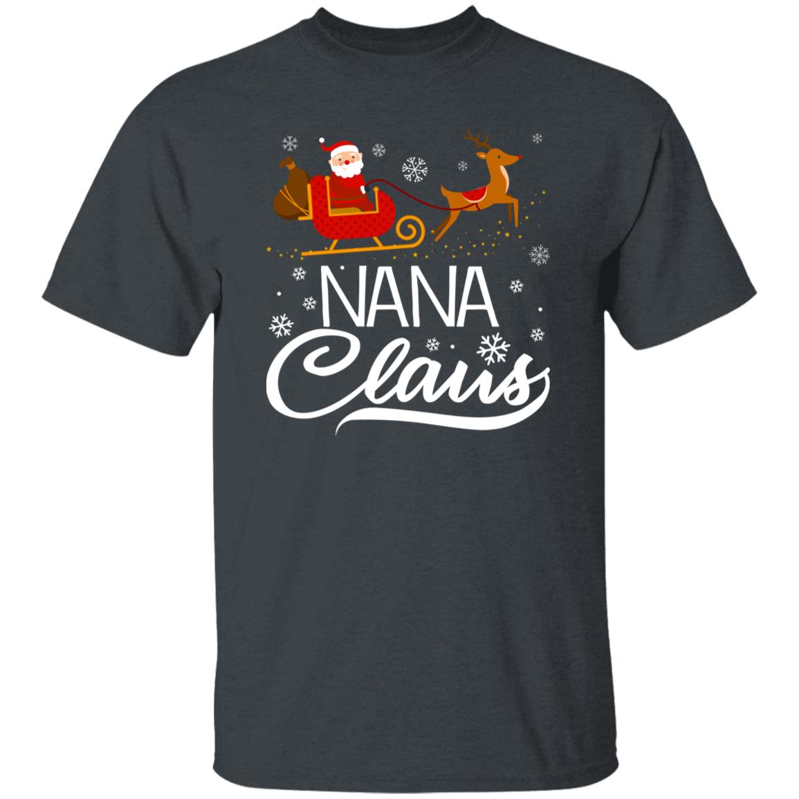 Nana Claus Christmas Unisex shirt nana Holiday tee Black Dark Heather-Family-Gift-Planet