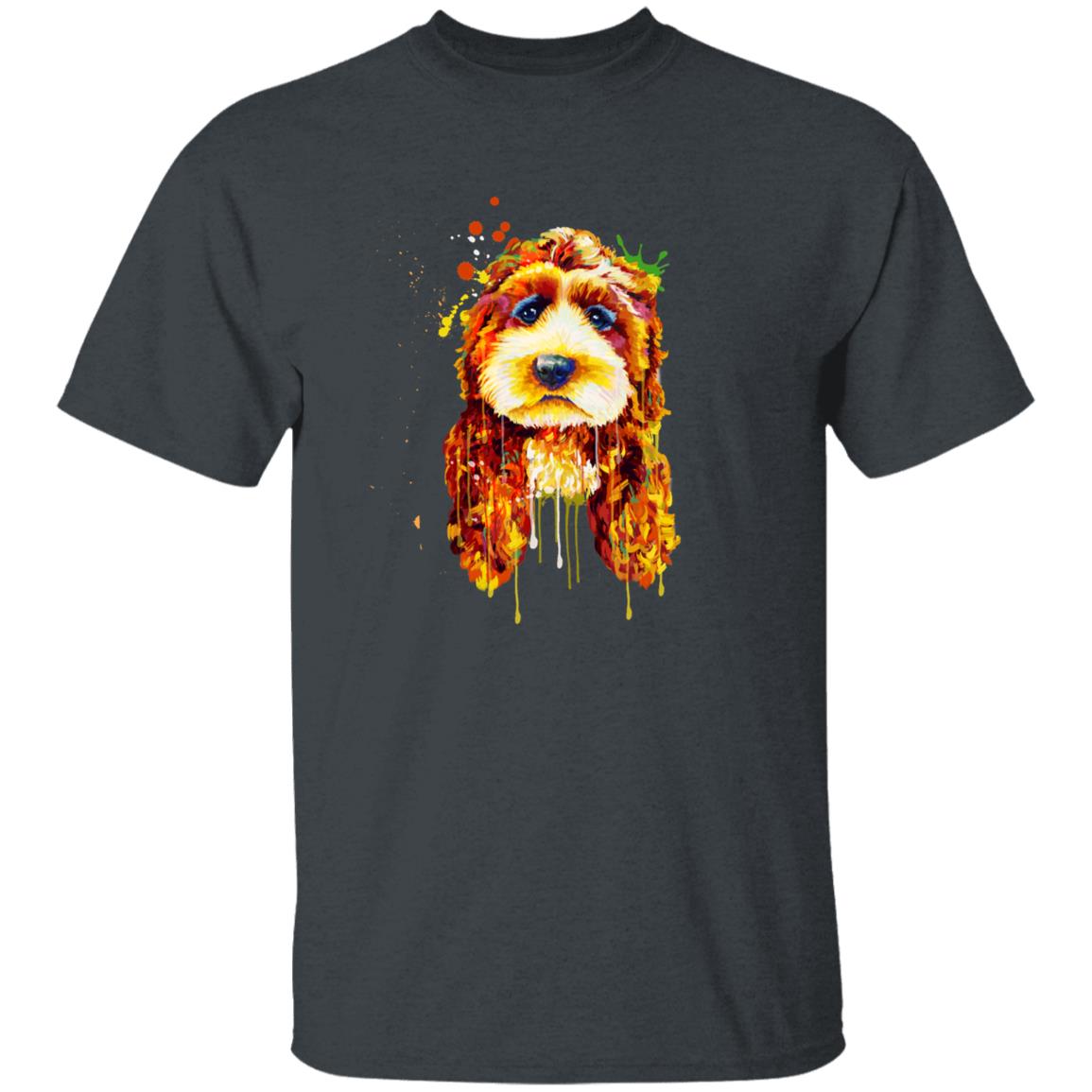 Watercolor painting Poodle dog Unisex shirt S-2XL black navy dark heather-Dark Heather-Family-Gift-Planet