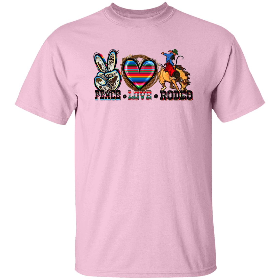 Peace Love Rodeo T-shirt gift Texas Western cowboy rodeo lover tee-Family-Gift-Planet