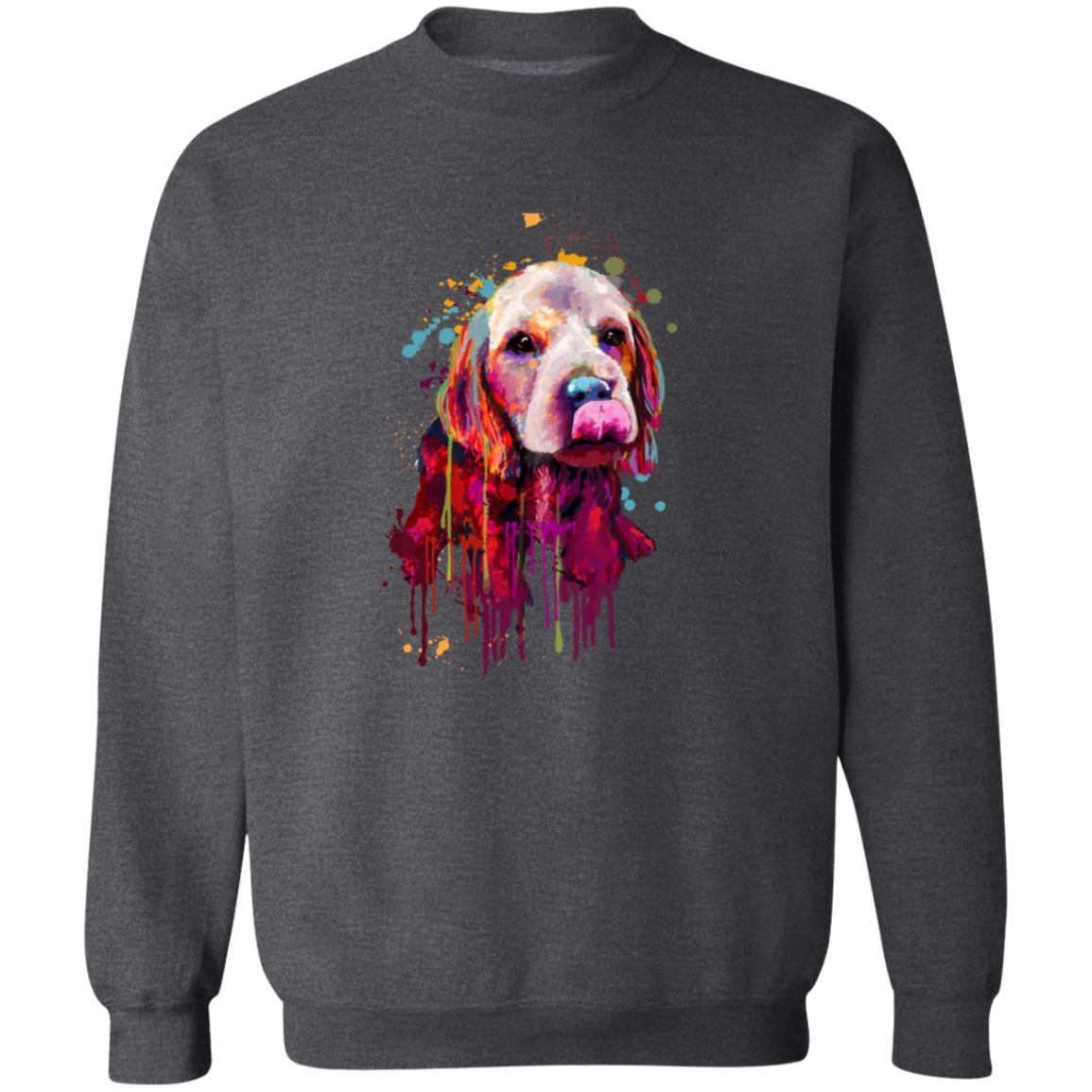 Splash color Cocker Spaniel dog Unisex Crewneck Sweatshirt Abstract pet design-Family-Gift-Planet