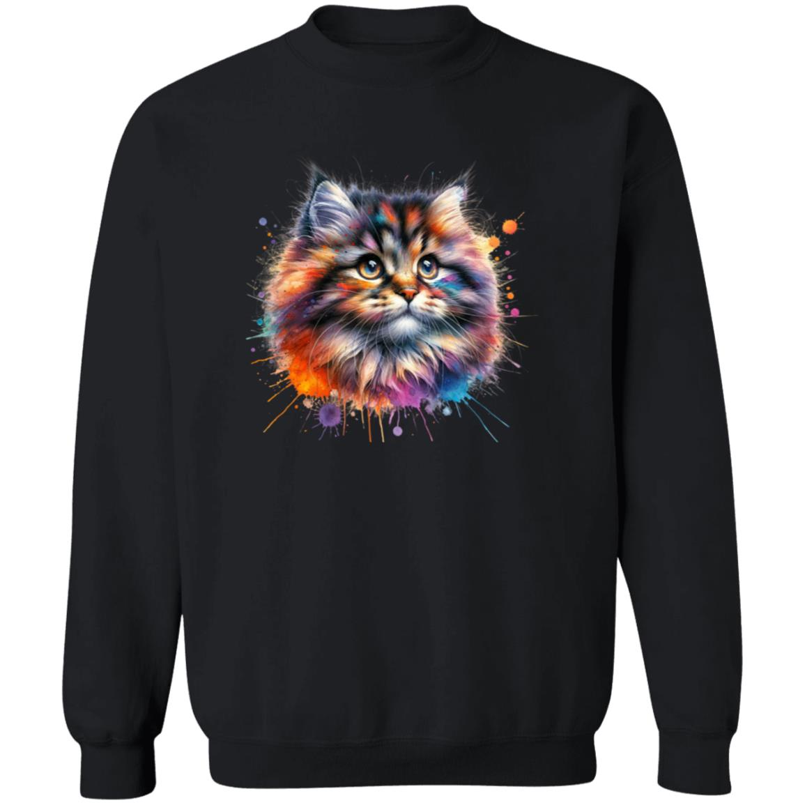 Ragamuffin cat mom Color Splash Unisex Sweatshirt Black Navy Dark Heather-Family-Gift-Planet