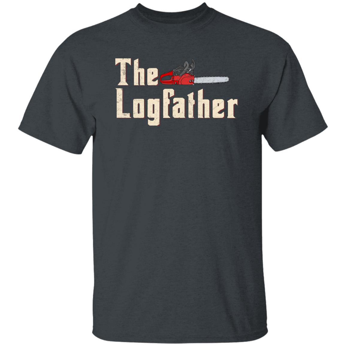 The Logfather shirt Lumberjack dad tee black navy dark heather-Dark Heather-Family-Gift-Planet