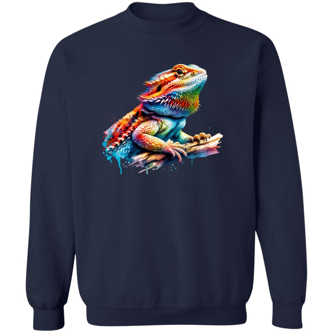 Colorful Bearded Dragon mama Unisex Sweatshirt Black Navy Dark Heather-Family-Gift-Planet