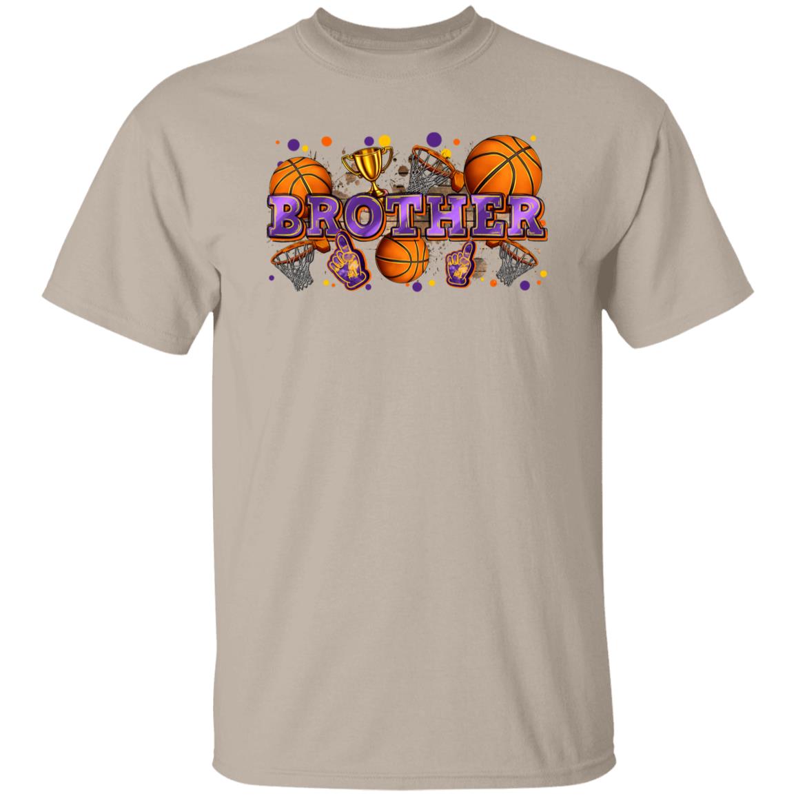 Basketball Brother T-Shirt Basketball player brother cheer team Unisex tee White Sand Sport Grey-Sand-Family-Gift-Planet