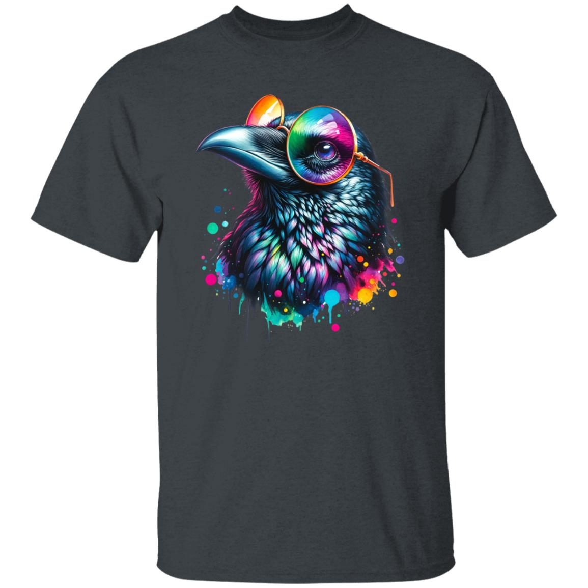 Whimsical raven Color Splash Unisex T-shirt Black Navy Dark Heather-Family-Gift-Planet